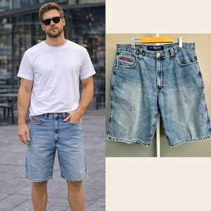US. POLO ASSN. Vintage Hip Hop Denim Baggy High Rise Jean Shorts. Size 36
